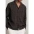 Reiss Ls Windowpane Cuban Shirt Dark Brown