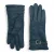 Dames winterhandschoenen met gesp en zachte wollen voering in Italiaans leer in blauwgroen