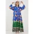 Geprinte V-hals Maxi Jurk