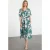 TRENDYOLMİLLA Dames Groen Bloemen Midi Kort Avond / Dagelijks Skater Jurken