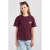 America Today T-shirt met backprint – donkerrood