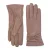 Dames winterhandschoenen met strikmotief in nude beige Italiaans leer en zachte wollen voering