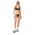 Off White Bikiniset voor dames met grafische print en vierkante halslijn (Zwart, Wit)