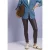Mid Waist Broek met middelhoge taille en Slim Fit pasvorm in leerlook