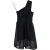Self-Portrait One-Shoulder Skaterjurk in Zwart Polyester