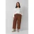 s.Oliver Curve imitatiesuède straight high waist broek donkerbruin