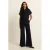 Expresso travelstof wide leg high waist palazzo broek