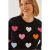 Geborduurd Hart Patroon Ronde Hals Sweatshirt
