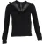 Maje blouse met ruches en ritssluiting, lange mouwen, in zwart polyester