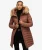 Fuji Jas Met Capuchon En Imitatiebont Brown