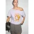 Bedrukt cropped T-shirt met boothals