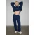 Oversized joggingbroek met rechte pijpen en print
