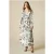 Oltre Long Patterned Satin Dress White