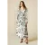 Oltre Long Patterned Satin Dress White