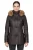Dames bruine lamsleren gewatteerde parka met bontkraag – Duchess