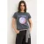 TRENDYOLMİLLA Dames Grijs Galaxy Kort Getailleerd T-shirts