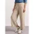 Street One Dames Broek met High Waist en Wide Leg pijpen in een Loose Fit pasvorm in Beige