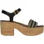 FitFlop Eloise leren plateausandalen voor dames (Zwart)