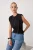TRENDYOLMİLLA Dames Zwart Effen Mouwloos Regular fit Blouses