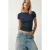 Slim Fit Crew Neck Blouse met Drapage Detail