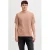 JACK & JONES PREMIUM regular T-shirt oranje met ingebreid patroon