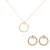 Orphelia ‘Novalie’ Dames 925 Echt Zilver Set: Ketting-Pendant + Oorbellen – Roze SET-7129/RG