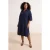 Trendyol Curve Dames Donkerblauw Effen Midi Mouwloos Casual Blousejurk Grote maten Jurk