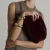 Manfield clutch van imitatiebont donkerrood