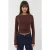 Boot-hals Lange Mouw Slim Fit Gebreide Top