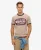 Workwear T-shirt met Print en Contrasterende Bies Beige