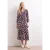 Midi-jurk met gespleten hals en print