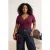 Trendyol Curve Dames Paars Effen Kort Getailleerd Grote maten Blouses