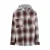 Shoeby flanel geruit overshirt met backprint – lichtbruin/grijs
