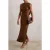Reiss Back Detail Midi Dress Bronze