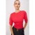 TRENDYOLMİLLA Dames Rood Effen Kort Getailleerd T-shirts