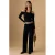 MANGO TEEN high waist wide leg jeans black denim