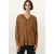 AllSaints Bern Panel V Neck Caramel Brown