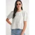 Gestructureerde Musselinen Crew Neck Blouse met Knopsluiting
