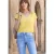 Street One Studio Dames Shirt met overhangende schouder en decoratieve tape in Geel