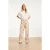 Smashed Lemon Wide leg pantalon met bloemprint beige/wit |