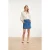 Smashed Lemon Denim mini-rok met knoopsluiting en steekzakken |