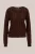 WE Fashion – Dames gebreid vest met opengewerkte structuur – Regular fit – Donkerbruin – Biologisch katoen –