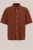 WE Fashion – Heren relaxed fit gebreid overhemd – Relaxed Fit – Roestbruin – Katoen –
