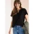 Cecil Dames Blouse met korte mouwen en gespleten hals in Zwart