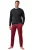 JP1880 Pyjama lang  donkerrood / zwart / wit