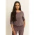 Expresso geruite top – beige/rood
