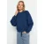 TRENDYOLMİLLA Dames Donkerblauw Slogan Lang Regular fit Sweatshirts