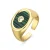 Luxenter ring met 18k goudafwerking Malachiet – Staxo