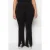 Trendyol Curve Dames Zwart Effen Flared Hoge taille Grote maten Broeken