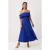 TRENDYOLMİLLA Dames Donkerblauw Effen Midi Mouwloos Stijlvol/Avond Skater Jurken